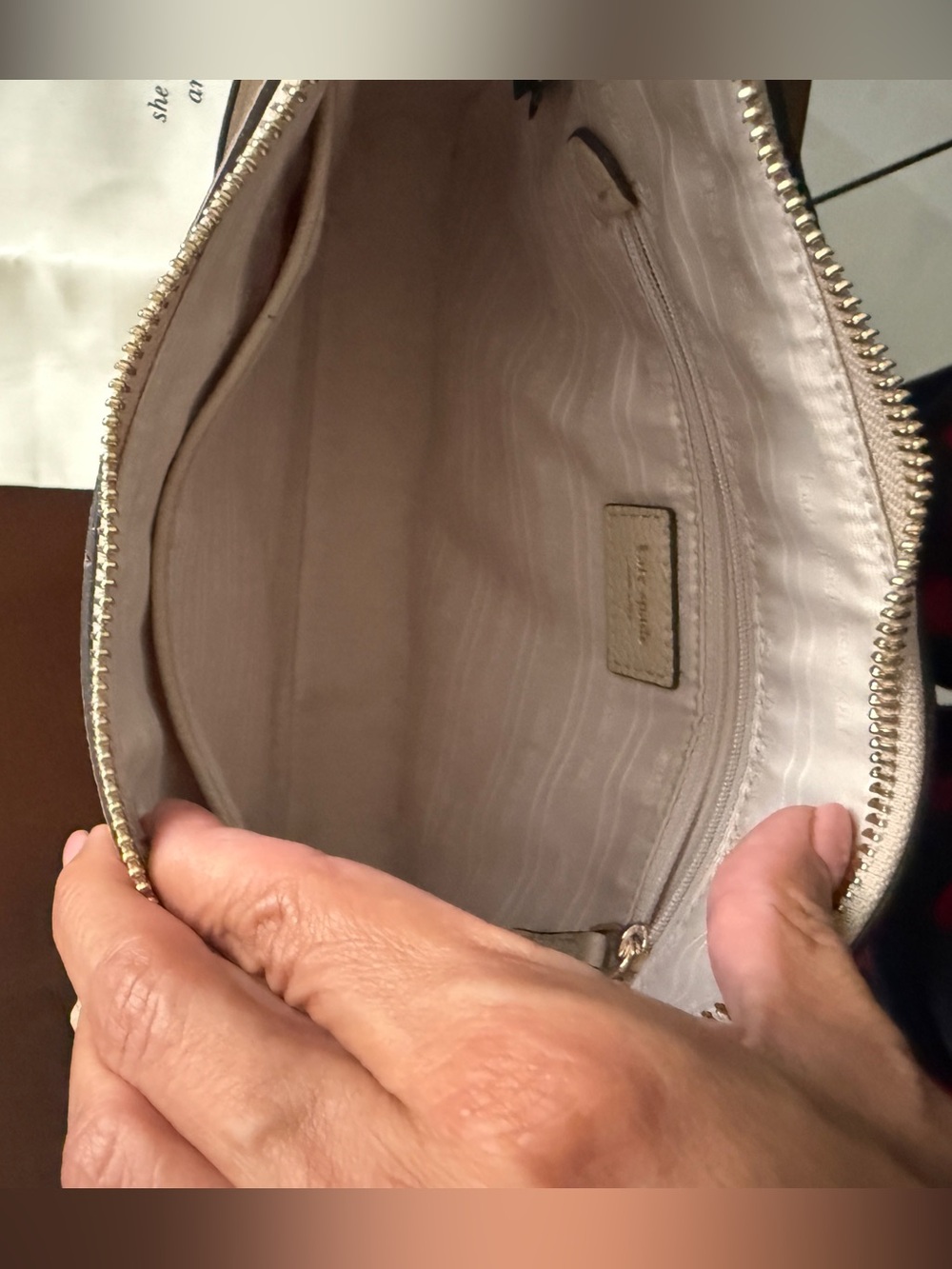 Kate Spade New York Greige Pebbled Leather Crossbody Bag with Dust Bag - Picture 4 of 4